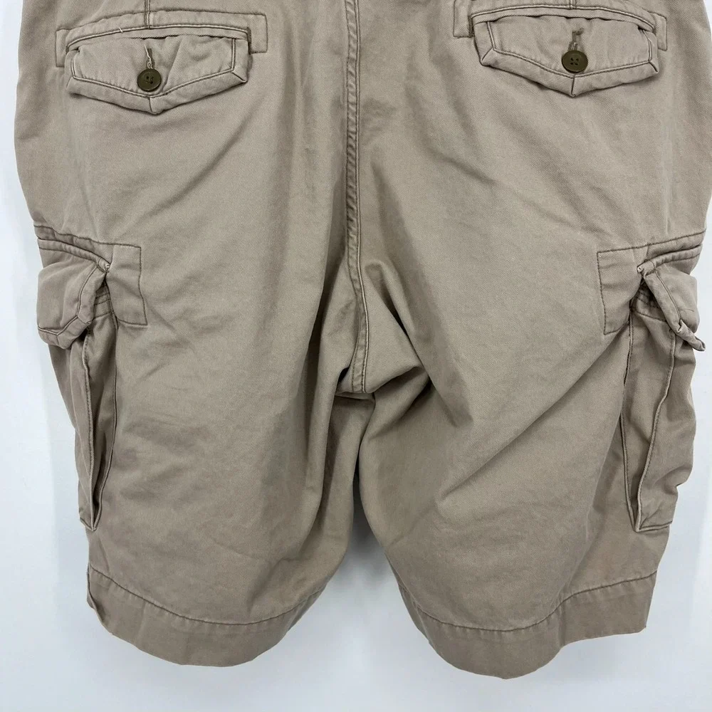 Polo Ralph Lauren Cargo Shorts Men's Size 40 Beige 100% Cotton‎ Pockets Vtg Y2K